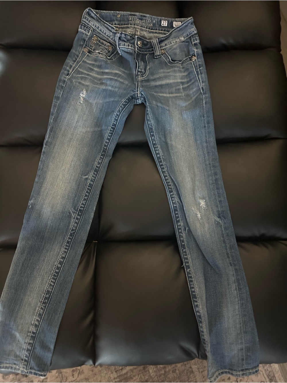 Miss Me Faded Blue Straight-Leg Jeans